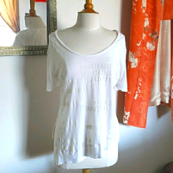 Free People Burn Out White Graphic Tee Size XS - Picture 11 of 11